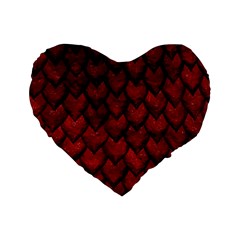 Red Dragon Standard 16  Premium Heart Shape Cushions by LalaChandra