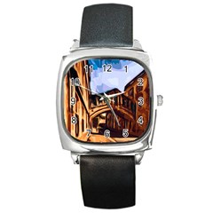 Street Architecture Building Square Metal Watch by Pakrebo