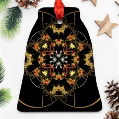 Fractal Stained Glass Ornate Ornament (bell) by Pakrebo