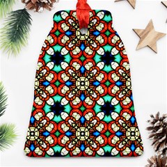 Stained Glass Pattern Texture Face Bell Ornament (two Sides) by Pakrebo