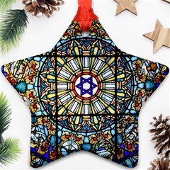 Vitrage Stained Glass Church Window Star Ornament (two Sides) by Pakrebo