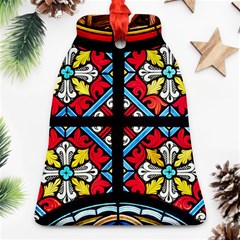 Stained Glass Window Colorful Color Ornament (bell) by Pakrebo