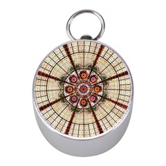 Pattern Round Abstract Geometric Mini Silver Compasses by Pakrebo