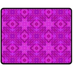 Magenta Mosaic Pattern Triangle Double Sided Fleece Blanket (medium)  by Pakrebo