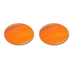 Orange Mosaic Structure Background Cufflinks (oval) by Pakrebo