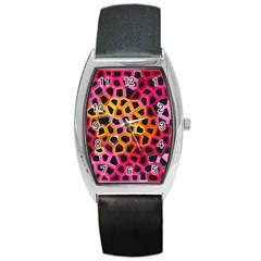 Mosaic Structure Pattern Background Barrel Style Metal Watch by Pakrebo