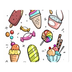 Doodle Cartoon Drawn Cone Food Double Sided Flano Blanket (large)  by Pakrebo