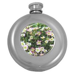 Mosaic Structure Pattern Background Round Hip Flask (5 Oz) by Pakrebo