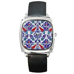 Art Artistic Ceramic Colorful Square Metal Watch by Pakrebo