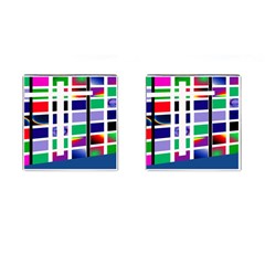Color Graffiti Pattern Geometric Cufflinks (square) by Pakrebo