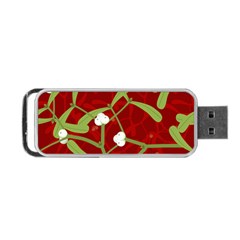 Mistletoe Christmas Texture Advent Portable Usb Flash (one Side) by Pakrebo