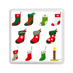 Christmas Stocking Candle Memory Card Reader (square) by Mariart