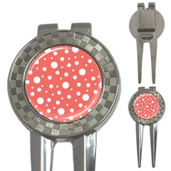 Polka Dot On Living Coral 3-in-1 Golf Divots by LoolyElzayat
