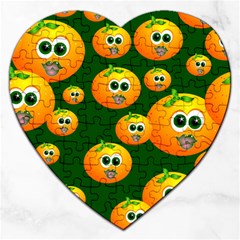 Seamless Orange Pattern Jigsaw Puzzle (heart) by Mariart