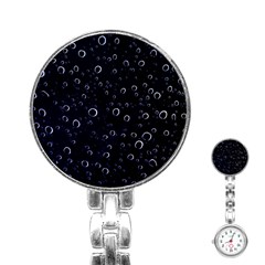 Blued Dark Bubbles Print Stainless Steel Nurses Watch by dflcprintsclothing
