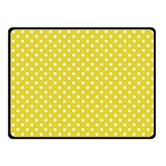 Yellow Polka Dot Fleece Blanket (small) by retrotoomoderndesigns