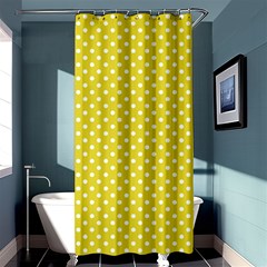 Yellow Polka Dot Shower Curtain 36  X 72  (stall)  by retrotoomoderndesigns