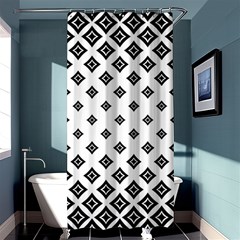 Black And White Tribal Shower Curtain 36  X 72  (stall)  by retrotoomoderndesigns