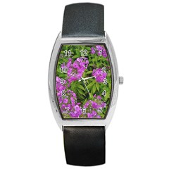 Stratford Garden Phlox Barrel Style Metal Watch by Riverwoman