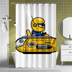 Cartoon Space Racer Galaxy Science Shower Curtain 48  X 72  (small)  by Wegoenart