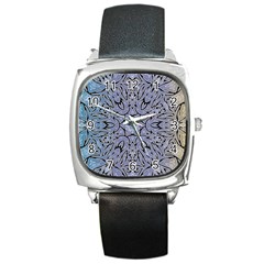 Tile Design Art Mosaic Pattern Square Metal Watch by Pakrebo