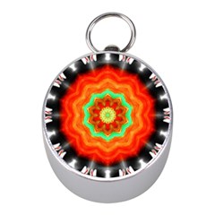 Abstract Kaleidoscope Colored Mini Silver Compasses by Pakrebo