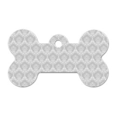 Damask Grey Dog Tag Bone (two Sides) by snowwhitegirl