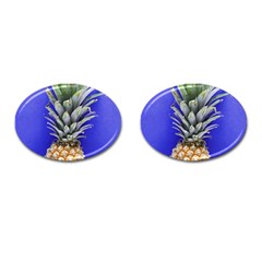 Pineapple Blue Cufflinks (oval) by snowwhitegirl