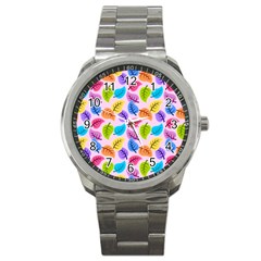 Colorful Leaves Sport Metal Watch by snowwhitegirl