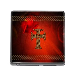 Wonderful Celtic Cross On Vintage Background Memory Card Reader (square 5 Slot) by FantasyWorld7