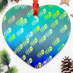 Animal Nature Cartoon Wild Wildlife Wild Life Heart Ornament (two Sides) by Sudhe