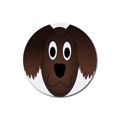 Dog Pup Animal Canine Brown Pet Rubber Coaster (round)  by Sudhe