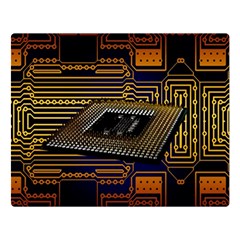 Processor Cpu Board Circuits Double Sided Flano Blanket (large)  by Sudhe