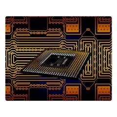 Processor Cpu Board Circuits Double Sided Flano Blanket (large)  by Sudhe