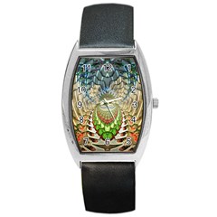 Abstract Fractal Magical Barrel Style Metal Watch by Sudhe