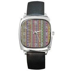 Psychedelic Background Wallpaper Square Metal Watch by Sudhe