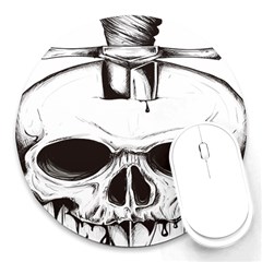 Skull Knife Euclidean Vector Skull Sword Inserted Round Mousepads by Sudhe