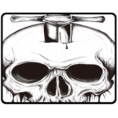 Skull Knife Euclidean Vector Skull Sword Inserted Fleece Blanket (medium)  by Sudhe