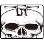 Skull Knife Euclidean Vector Skull Sword Inserted Double Sided Fleece Blanket (Medium)  58.8 x47.4  Blanket Back