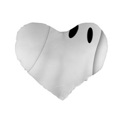 Ghost Boo Halloween Spooky Haunted Standard 16  Premium Heart Shape Cushions by Sudhe