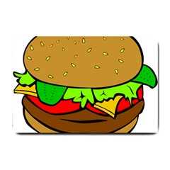 Hamburger Cheeseburger Fast Food Small Doormat  by Sudhe