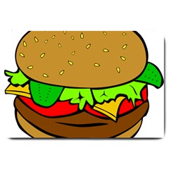 Hamburger Cheeseburger Fast Food Large Doormat  by Sudhe