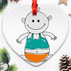 Baby Cute Child Birth Happy Ornament (heart) by Sudhe
