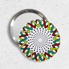 Round Star Colors Illusion Mandala 2 25  Handbag Mirrors by Mariart