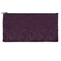 Organic Olive Leaves Pattern Hand Drawn Purple Red Wine Pencil Cases by genx
