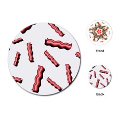 Funny Bacon Slices Pattern Infidel Red Meat Playing Cards (round) by genx