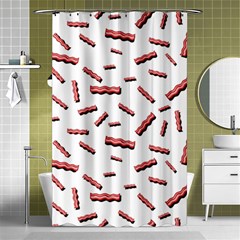 Funny Bacon Slices Pattern Infidel Red Meat Shower Curtain 48  X 72  (small)  by genx