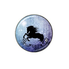 Wonderful Black Horse Silhouette On Vintage Background Hat Clip Ball Marker (4 Pack) by FantasyWorld7