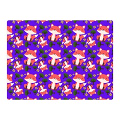 Fox And Trees Pattern Blue Double Sided Flano Blanket (mini)  by snowwhitegirl