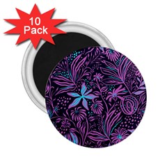 Stamping Pattern Leaves Drawing 2 25  Magnets (10 Pack)  by Pakrebo
